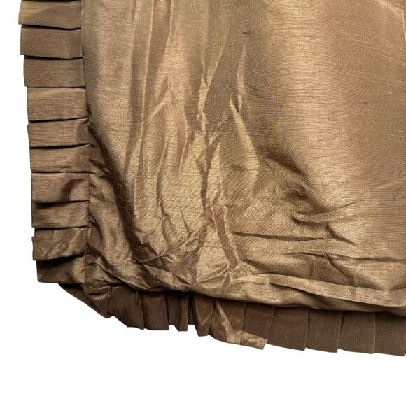 Embroidered Euro Sham Brown Ruffle Border Veratex Zippered Pillow Cover 26" Sq - Picture 7 of 8